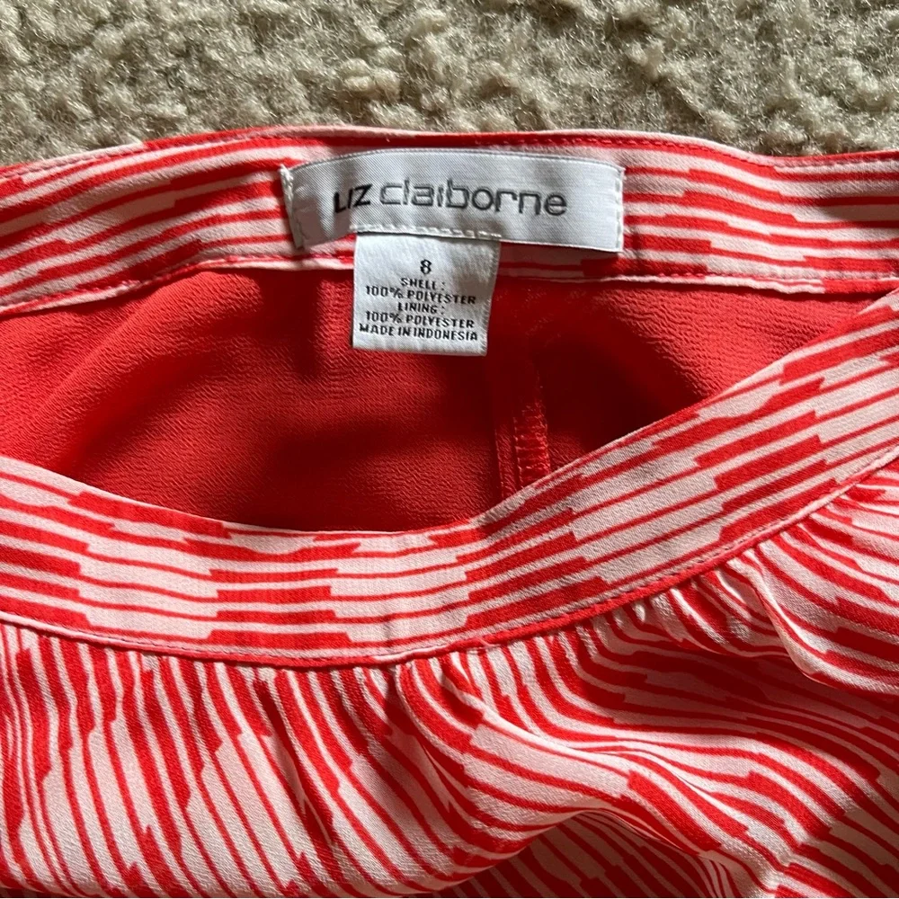 VTG Liz Claiborne Skirt Orange Red Skirt Size 8 Polka Dots maximalist Dopamine 🌸